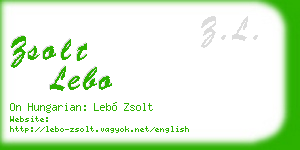 zsolt lebo business card