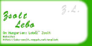 zsolt lebo business card